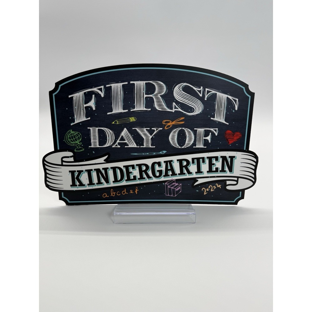 Wood Signs First Day of Preschool -Kindergarten -1st Chalkboard Style Board - Picture 3 of 13
